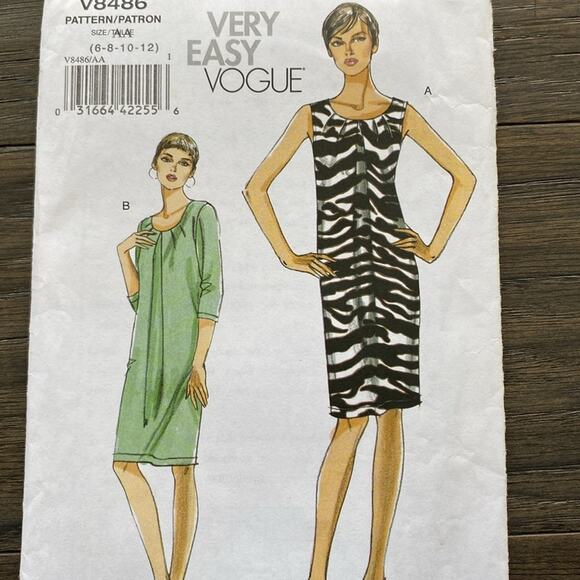 Vogue Pattern V8486 Dress Sewing Pattern UNCUT Sz 6-12 - Picture 3 of 5